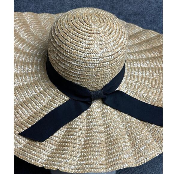 Sun N Sand UPF 50+ oversize straw sun hat very wide brim adjustable black ribbon main image 8
